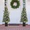 2 Pack 5ft. Pre-Lit Pine Artificial Christmas Porch Tree, Warm White LED Lights